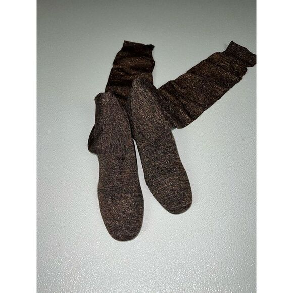 Room of Fashion Over The Knee Block Heel Glitter Thigh Boots Rose Gold 9 New - Picture 3 of 10